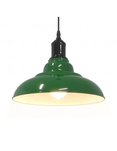 Lampada a Sospensione Regolabile E27 Verde Lucido Ø31cm Metallo