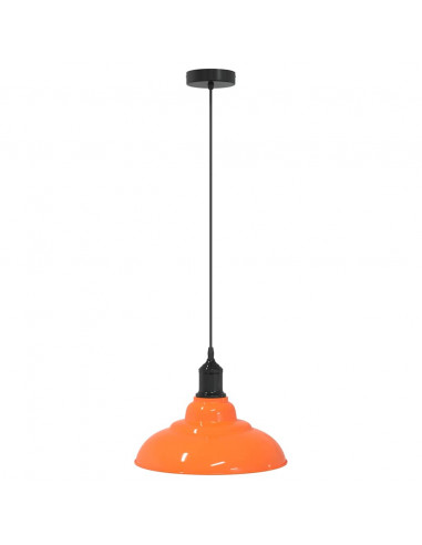 Lampada Sospensione Regolabile E27 Arancio Lucido Ø31cm Metallo