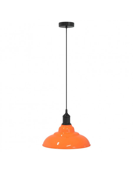 Lampada Sospensione Regolabile E27 Arancio Lucido Ø31cm Metallo