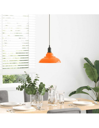 Lampada Sospensione Regolabile E27 Arancio Lucido Ø31cm Metallo