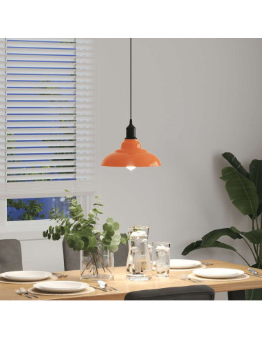 Lampada Sospensione Regolabile E27 Arancio Lucido Ø31cm Metallo