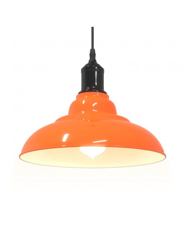 Lampada Sospensione Regolabile E27 Arancio Lucido Ø31cm Metallo