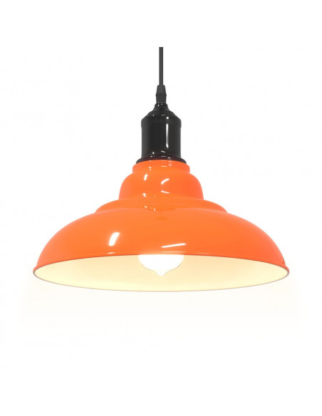 Lampada Sospensione Regolabile E27 Arancio Lucido Ø31cm Metallo