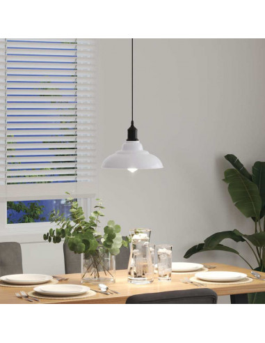 Lampada Sospensione Regolabile E27 Bianco Lucido Ø31cm Metallo