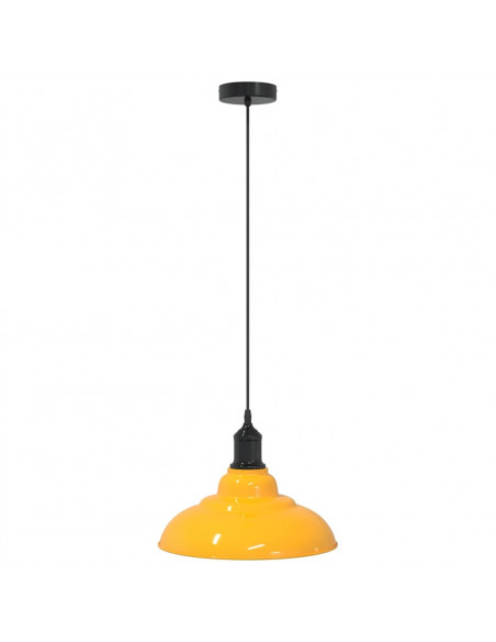 Lampada Sospensione Regolabile E27 Giallo Lucido Ø31 cm Metallo