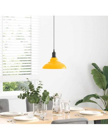 Lampada Sospensione Regolabile E27 Giallo Lucido Ø31 cm Metallo