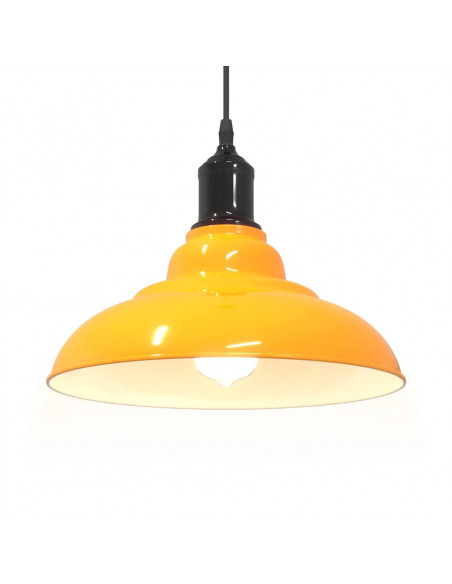 Lampada Sospensione Regolabile E27 Giallo Lucido Ø31 cm Metallo