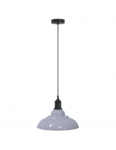 Lampada Sospensione Regolabile E27 Grigio Lucido Ø31 cm Metallo 2