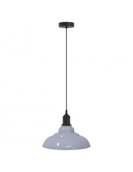 Lampada Sospensione Regolabile E27 Grigio Lucido Ø31 cm Metallo