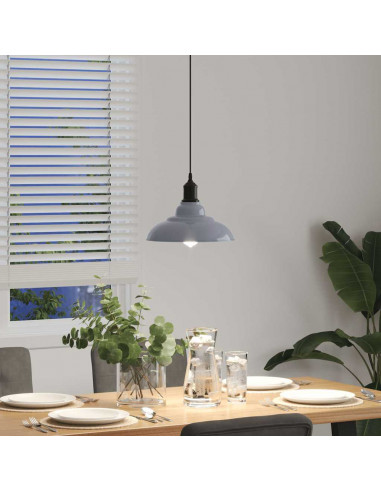 Lampada Sospensione Regolabile E27 Grigio Lucido Ø31 cm Metallo