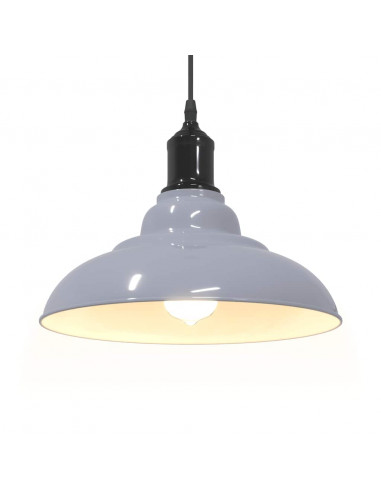 Lampada Sospensione Regolabile E27 Grigio Lucido Ø31 cm Metallo