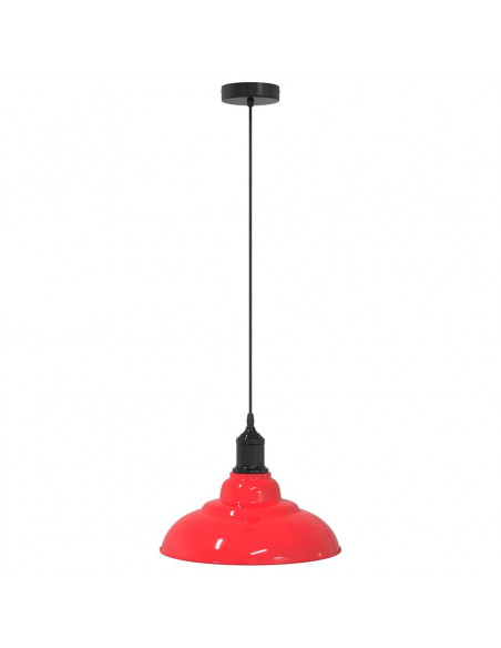 Lampada Sospensione Regolabile E27 Rosso Lucido Ø31 cm Metallo