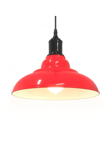 Lampada Sospensione Regolabile E27 Rosso Lucido Ø31 cm Metallo