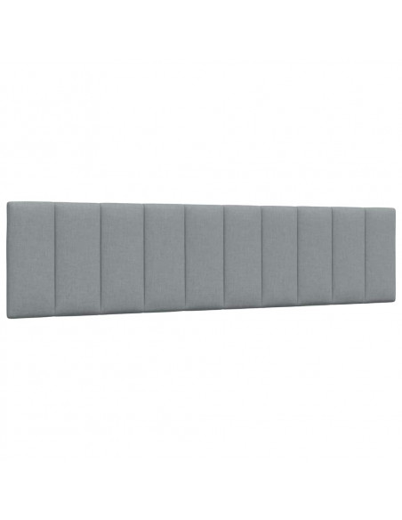 Letto con Materasso Grigio Chiaro 200x200 cm in Tessuto