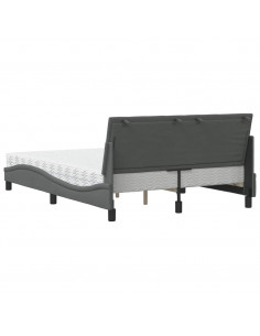 Letto con Materasso Grigio Scuro 140x190 cm Tessuto 2
