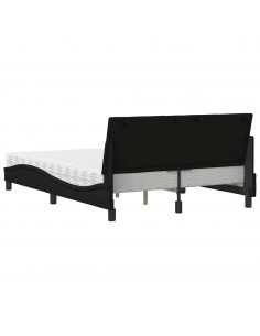 Letto con Materasso Nero 120x200 cm in Tessuto 2