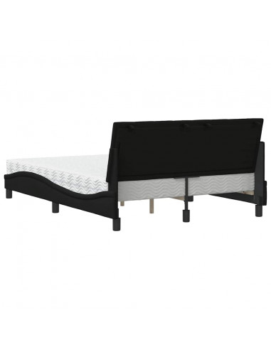 Letto con Materasso Nero 120x200 cm in Tessuto