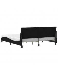 Letto con Materasso Nero 180x200 cm in Tessuto 2
