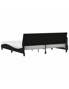 Letto con Materasso Nero 200x200 cm in Tessuto 2