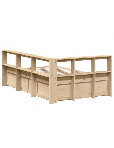 Letto Libreria senza Materasso 120x190 cm in Legno di Pino