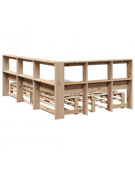 Letto Libreria senza Materasso 120x190 cm in Legno di Pino