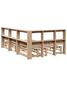 Letto Libreria senza Materasso 120x200cm Legno Massello di Pino 2