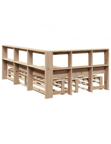 Letto Libreria senza Materasso 120x200cm Legno Massello di Pino