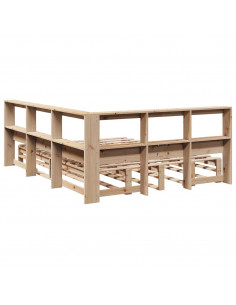 Letto Libreria senza Materasso 135x190 cm in Legno di Pino 2