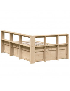 Letto Libreria senza Materasso 135x190 cm in Legno di Pino 2