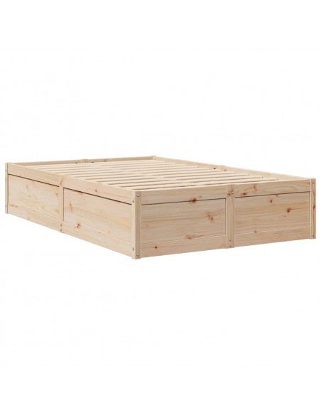 Letto Libreria senza Materasso 140x190 cm in Legno di Pino
