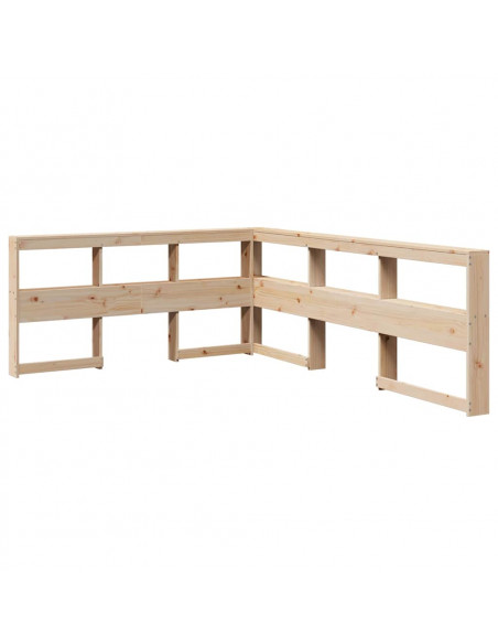 Letto Libreria senza Materasso 140x190 cm in Legno di Pino