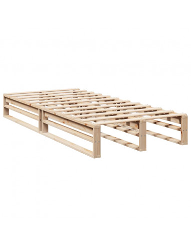 Letto Libreria senza Materasso 90x200 cm Legno Massello Pino