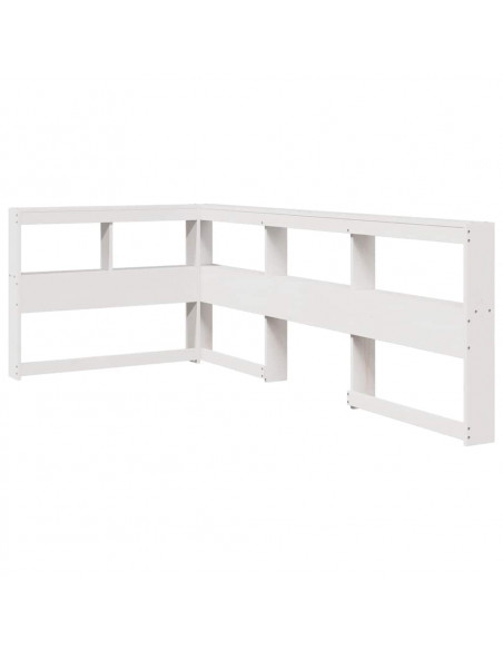 Letto Libreria senza Materasso Bianca 90x200 cm Legno di Pino