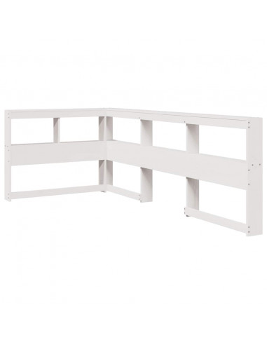 Letto Libreria senza Materasso Bianco 100x200 cm Legno di Pino