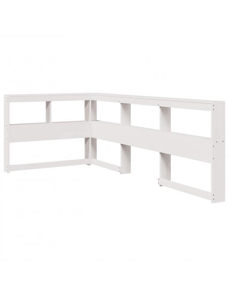Letto Libreria senza Materasso Bianco 100x200 cm Legno di Pino