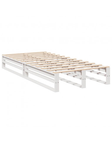 Letto Libreria senza Materasso Bianco 100x200 cm Legno di Pino