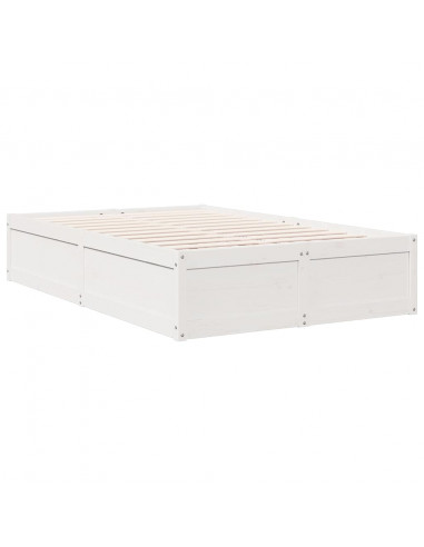 Letto Libreria senza Materasso Bianco 120x190 cm Legno di Pino