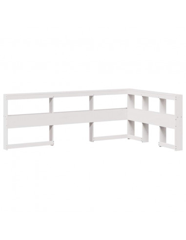 Letto Libreria senza Materasso Bianco 120x190 cm Legno di Pino