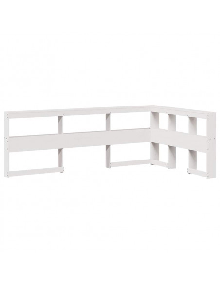 Letto Libreria senza Materasso Bianco 120x190 cm Legno di Pino