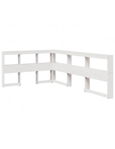 Letto Libreria senza Materasso Bianco 120x190 cm Legno di Pino