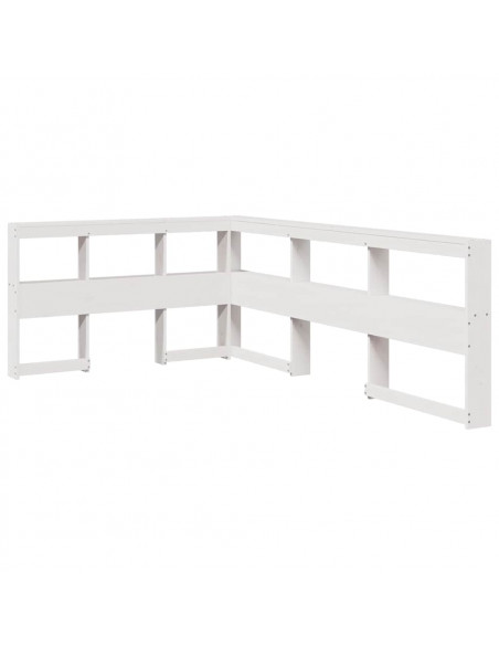 Letto Libreria senza Materasso Bianco 120x190 cm Legno di Pino