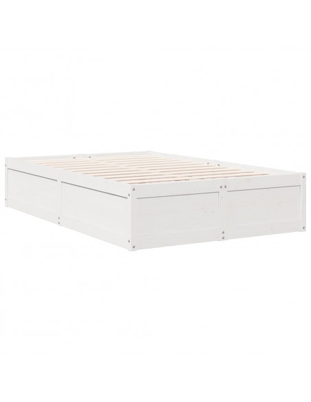 Letto Libreria senza Materasso Bianco 120x200 cm Legno di Pino