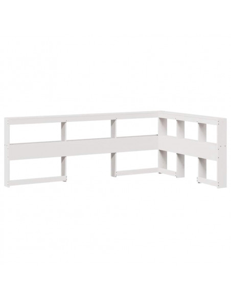 Letto Libreria senza Materasso Bianco 120x200 cm Legno di Pino