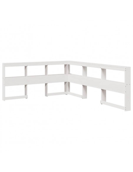 Letto Libreria senza Materasso Bianco 135x190 cm Legno di Pino