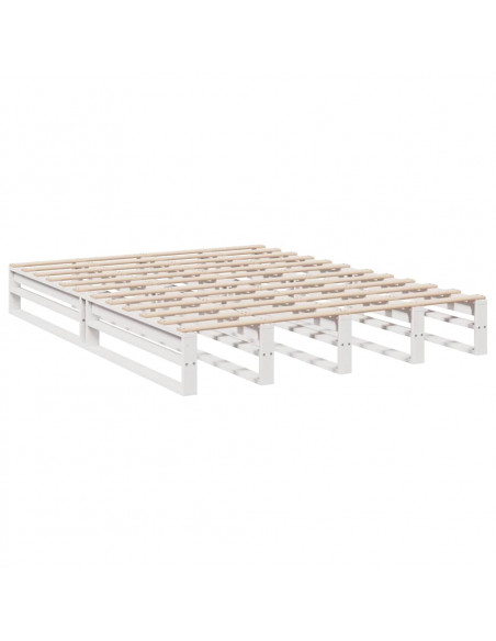 Letto Libreria senza Materasso Bianco 135x190 cm Legno di Pino
