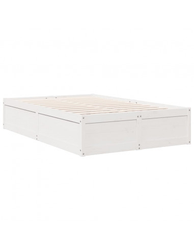 Letto Libreria senza Materasso Bianco 135x190 cm Legno di Pino