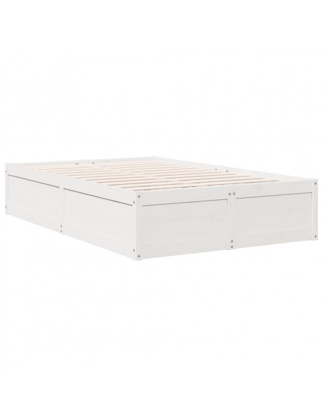 Letto Libreria senza Materasso Bianco 135x190 cm Legno di Pino