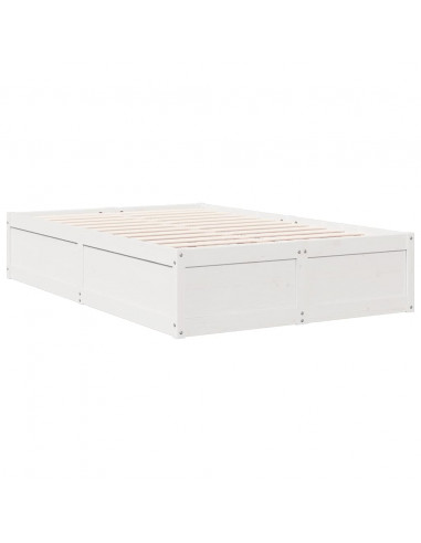 Letto Libreria senza Materasso Bianco 140x190 cm Legno di Pino