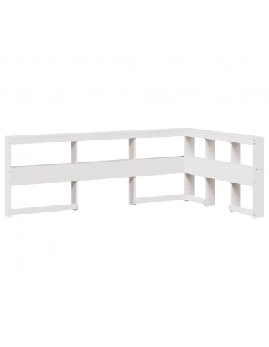 Letto Libreria senza Materasso Bianco 140x190 cm Legno di Pino