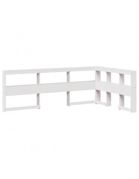 Letto Libreria senza Materasso Bianco 140x190 cm Legno di Pino